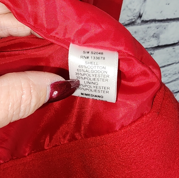 Red Love Tree Pea Coat - M - Picture 5 of 6